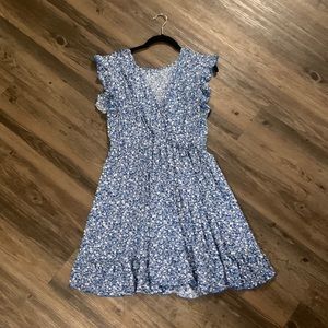 Blue Floral Mini Dress
